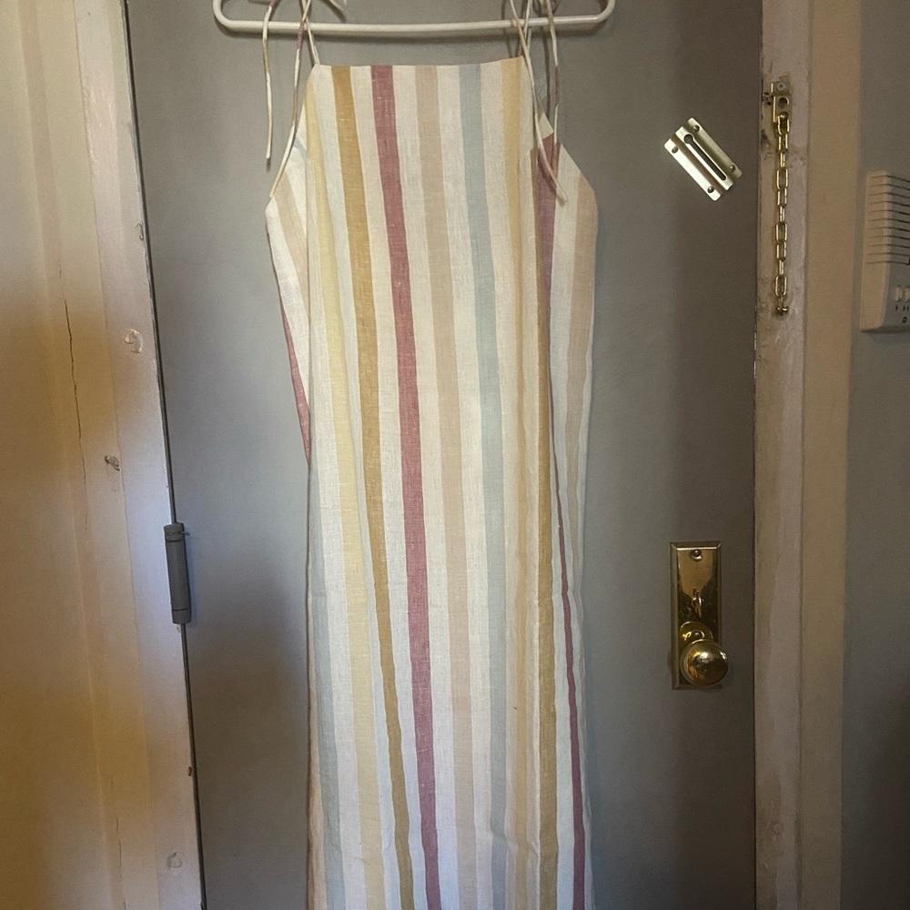 Madewell x LAUDE Organic Linen Jane Maxi Dress in Painter Stripe — Large - Picture 8 of 11